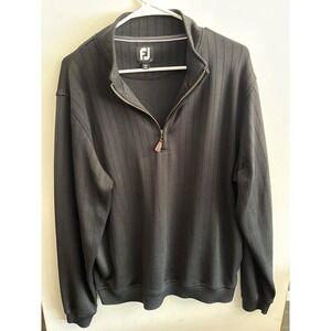 FootJoy FJ Golf Pullover Black Ribbed Quarter Zip Scottsdale GC Logo Men's XL